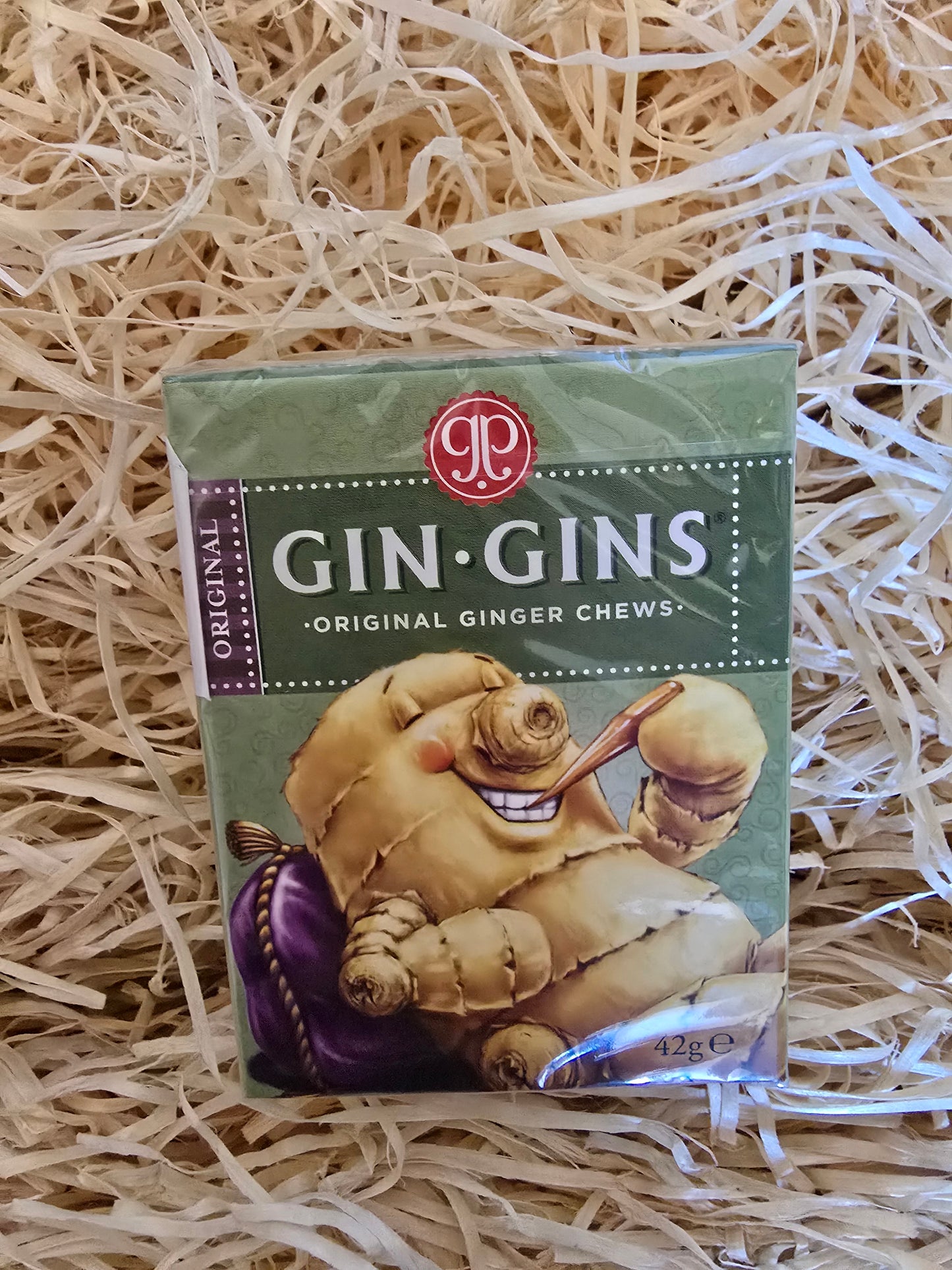 Pack of Gin Gins Original Ginger Chews to assist with nausea