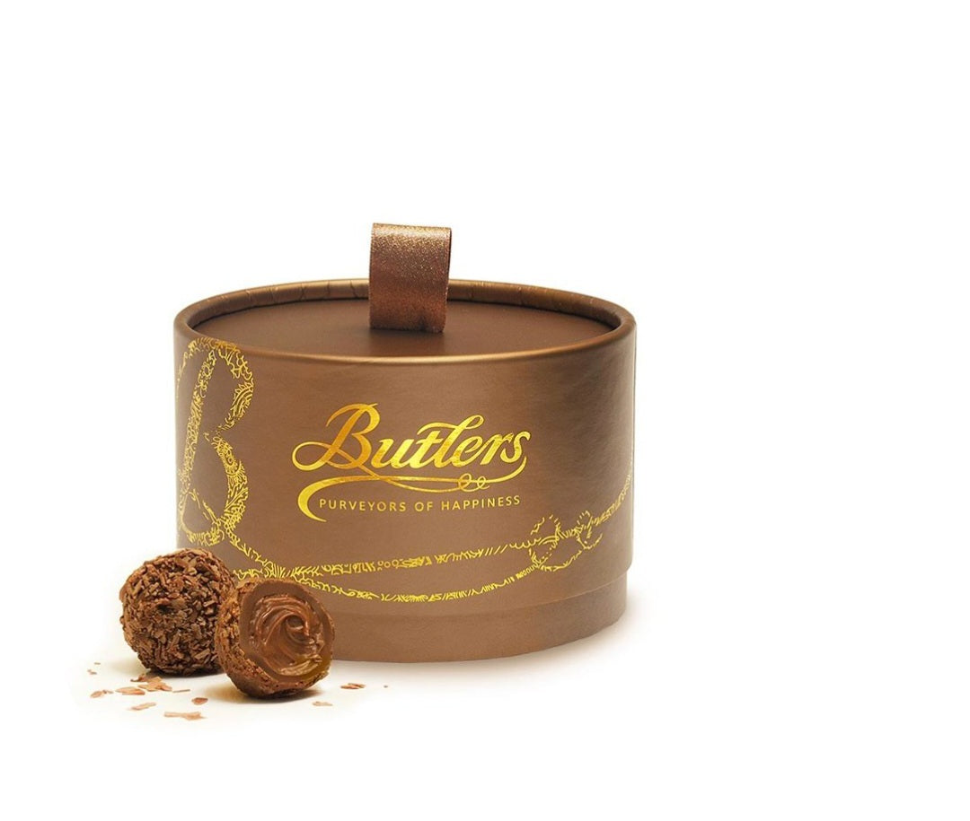 Butlers chocolate truffles in a decorative gold box