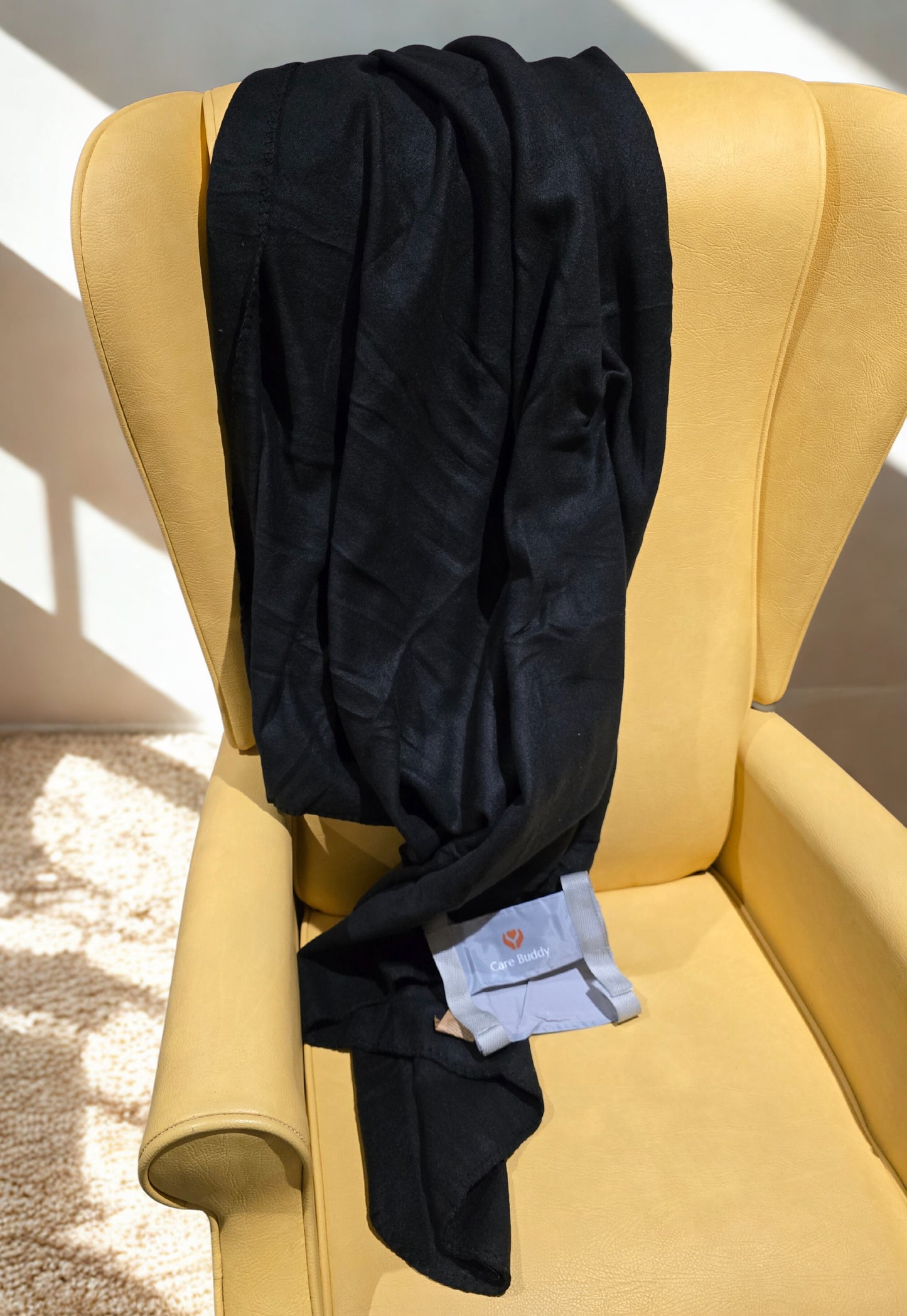 Black Cozy Fleece blanket comes with a carrier for easy storage, ideal for Chemo days or car rides to keep chills away