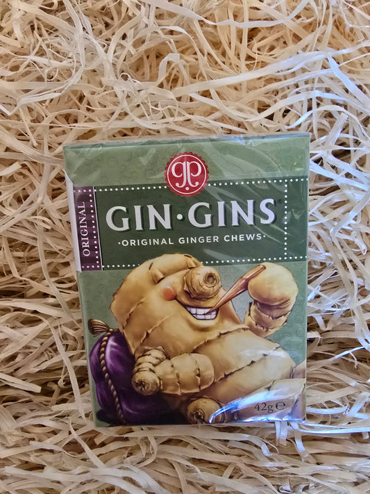 Pack of Gin Gins Original Ginger Chews to assist with nausea