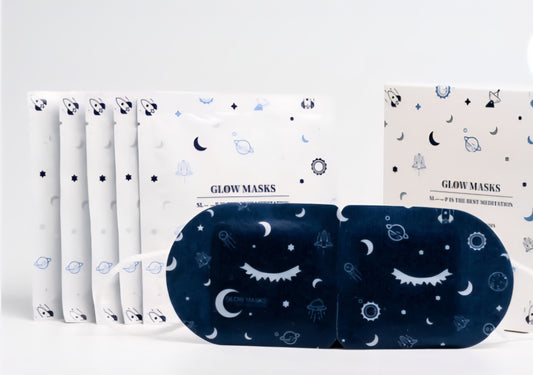 Relax and unwind with a powerful aroma of Glow Masks. Box of 5 individually wrapped masks.  Proven to help with anxiety and sleep, as well as improved mood, Glow masks are the perfect addition to a nighttime routine and also ideal for travelling.