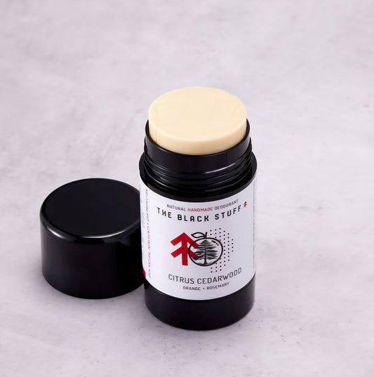 The Black Stuff natural handmade deodrant for men, made in Dublin, Ireland